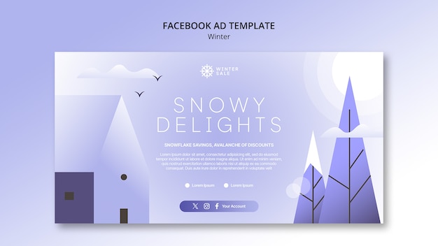 PSD grátis modelo de facebook para temporada de inverno