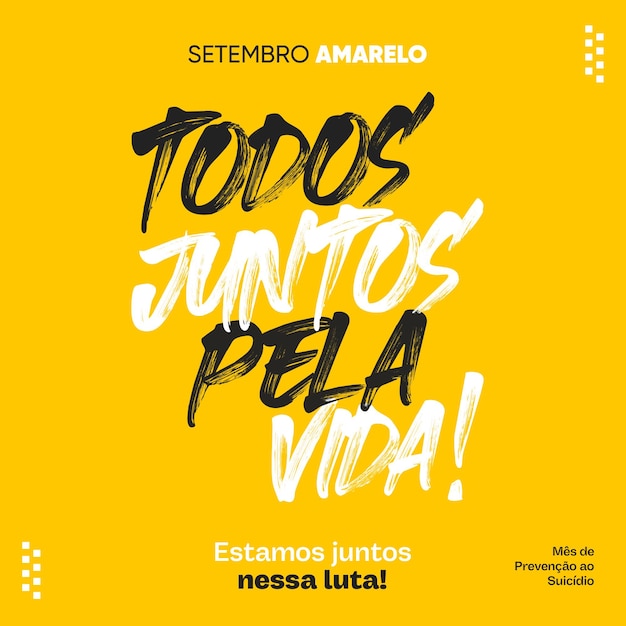 PSD grátis modelo de mídia social feed amarelo setembro tudo para o resto da vida