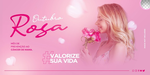 PSD grátis modelo de mídia social psd campanha outubro rosa prevenção do câncer de mama outubro rosa no brasil