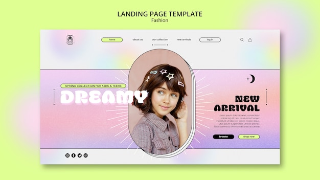 PSD grátis modelo de página de chegada de coleção de moda