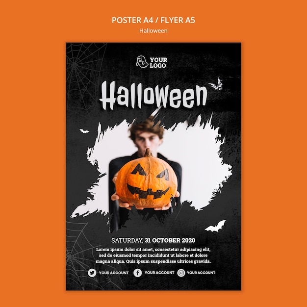 PSD grátis modelo de pôster de festa de halloween