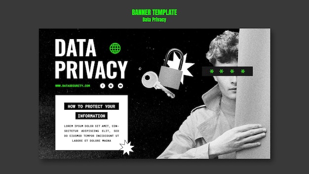 PSD grátis modelo de privacidade de dados de design plano