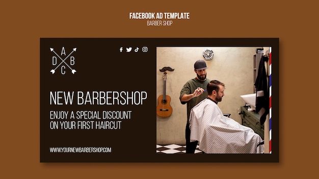 PSD grátis modelo de promoção de mídia social de barbearia