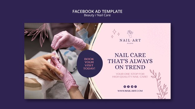 Modelo de promoção de mídia social para cuidados com as unhas