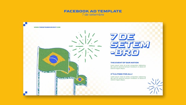 PSD grátis modelo plano do dia da independência do brasil de design plano