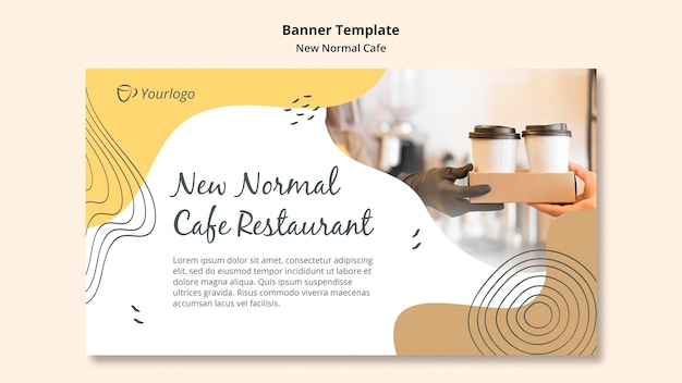 PSD grátis novo modelo de anúncio de café normal em banner