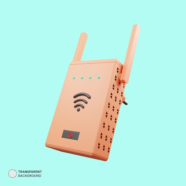 O extensor de Wi-Fi 3d rendeu o ícone isolado