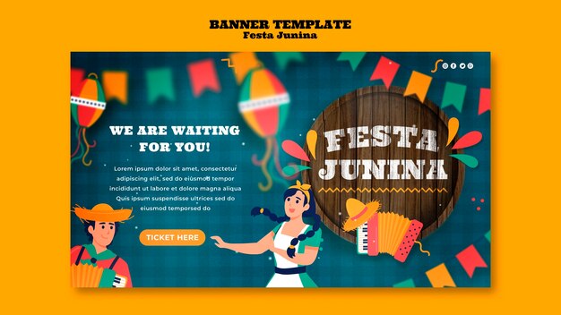 Página de destino da celebração das festas juninas