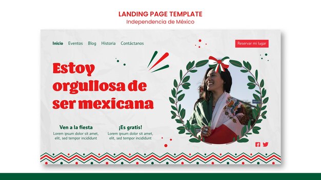 página de destino da independência mexicana