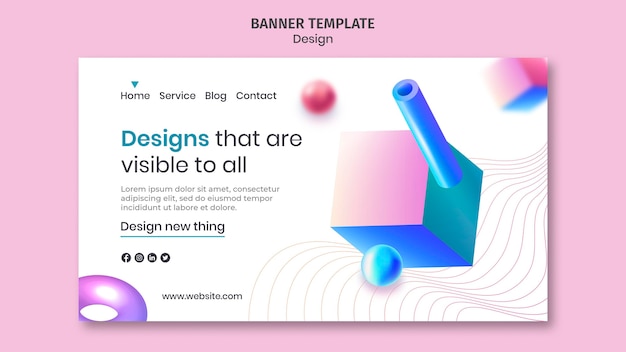 PSD grátis página inicial de designs criativos em 3d