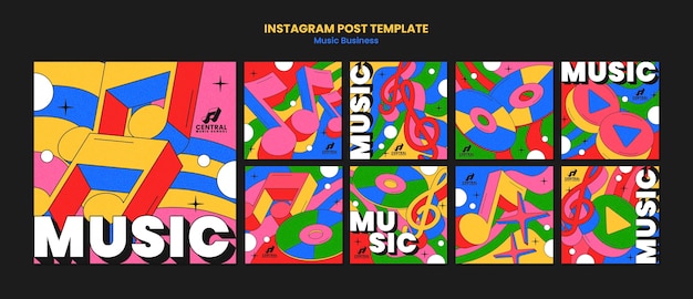 PSD grátis postagens de entretenimento musical no instagram