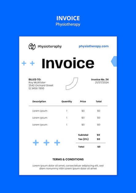 PSD grátis projeto de modelo de fisioterapia