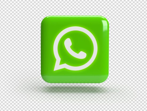 Quadrado 3D com logotipo do WhatsApp