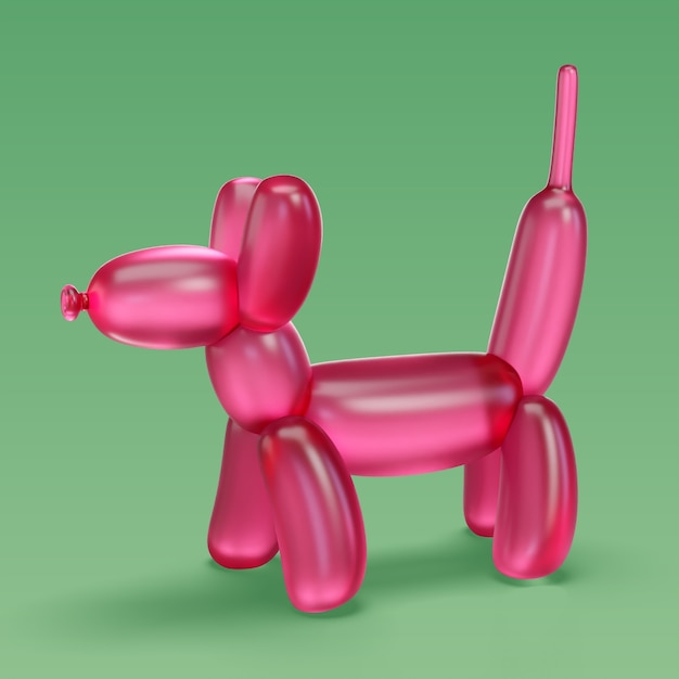 PSD grátis renderização 3d de animal de balão