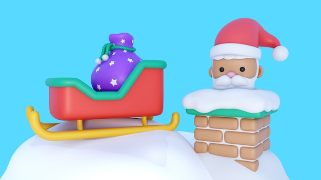 PSD grátis renderização 3d de fundo de natal com ícones