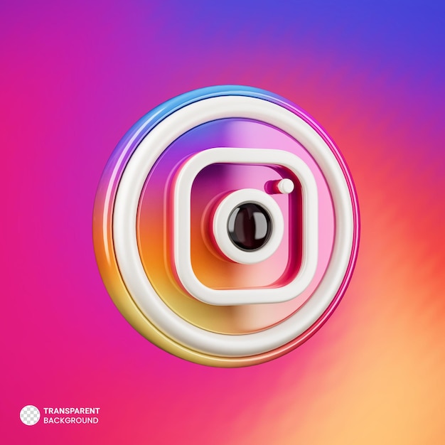 PSD grátis renderização 3d do ícone do instagram isolada