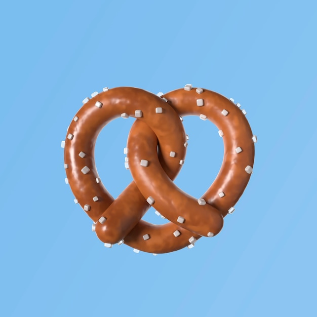 PSD grátis renderização 3d do ícone do pretzel do oktoberfest