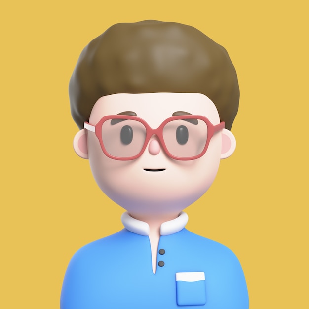 PSD grátis renderização 3d do personagem avatar