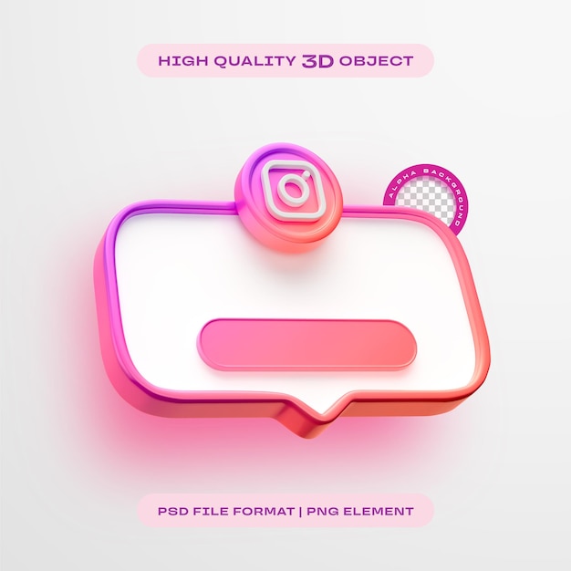 PSD grátis segue-nos no instagram banner element icon isolado renderização 3d