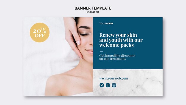 Tratamento de spa de modelo de banner