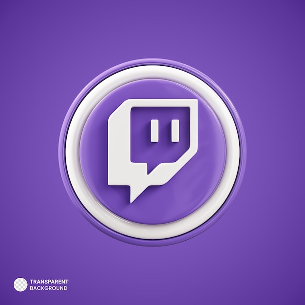 PSD grátis twitch ícone de mídia social isolado