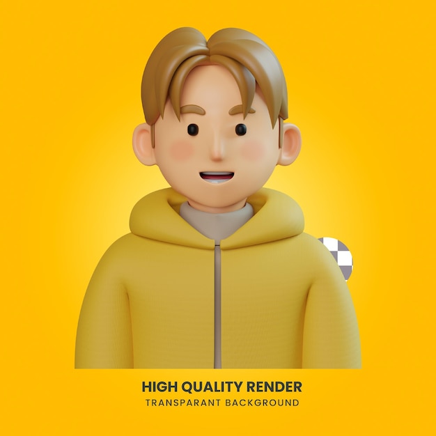 PSD 3d-avatar-hoodie-junge-illustration