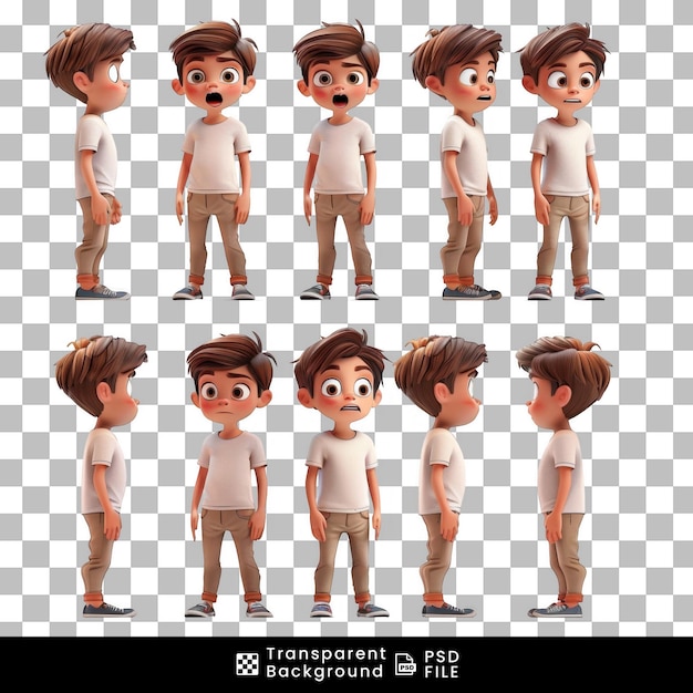 3D Cartoon Boy Posen für Animation und Spiele png