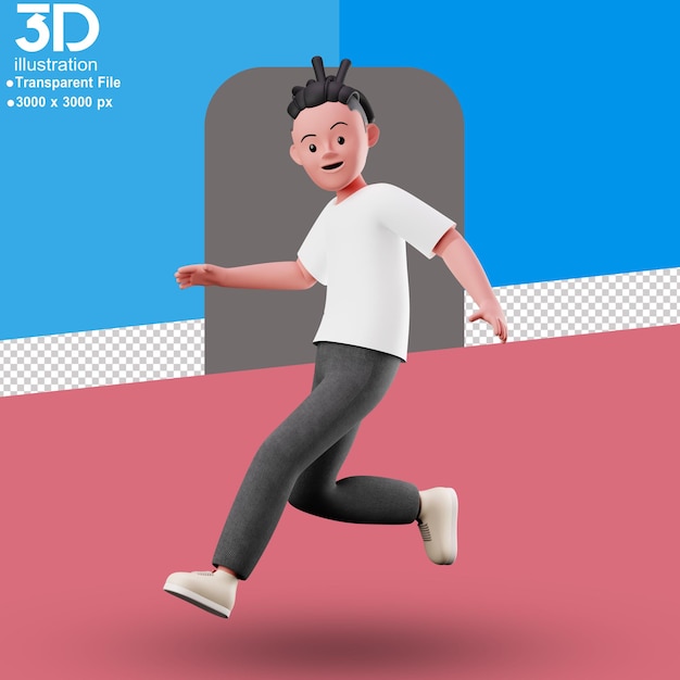 3D-Charakter mit 3D-Illustration auf isoliertem Hintergrund PNG