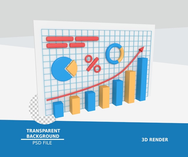 PSD 3d-darstellung der geschäftsdatenanalyse