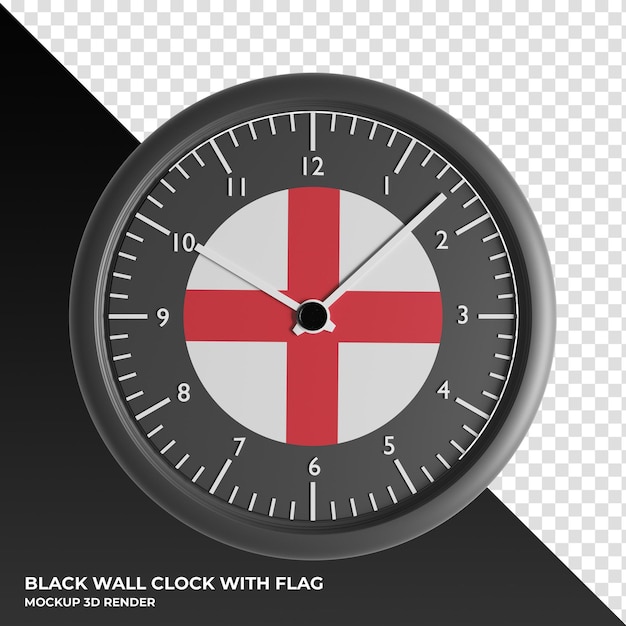 PSD 3d-darstellung der wanduhr mit der flagge äquatorialguineas