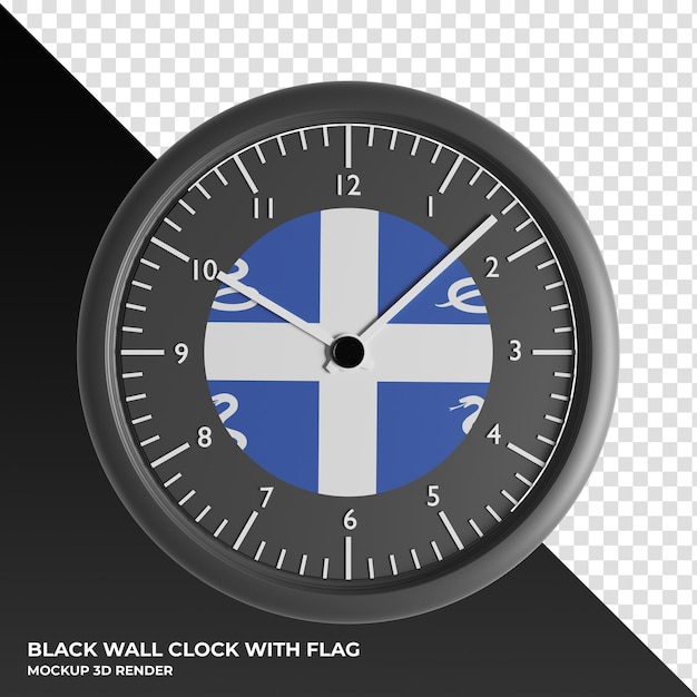 PSD 3d-darstellung der wanduhr mit der flagge der ostafrikanischen gemeinschaft