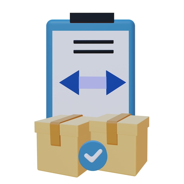 PSD 3d-darstellung des logistikliefersymbols