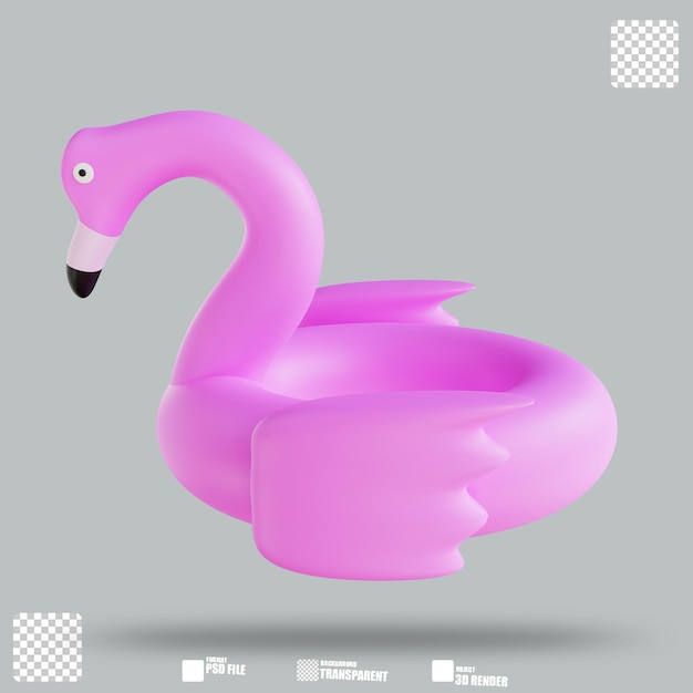 PSD 3d-darstellung flamingo-schwimmring