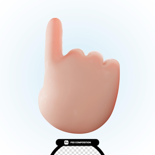 PSD 3d-hand-finger-up-illustration-rendering