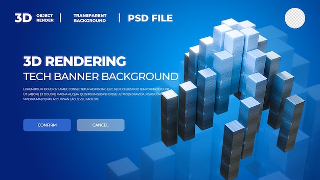 PSD 3d-hd-rendering-tech-poster-cover-vorlage mit layered psd