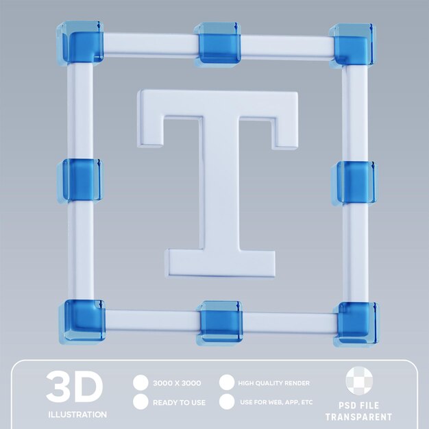 PSD 3d-illustration des psd-textwerkzeugs