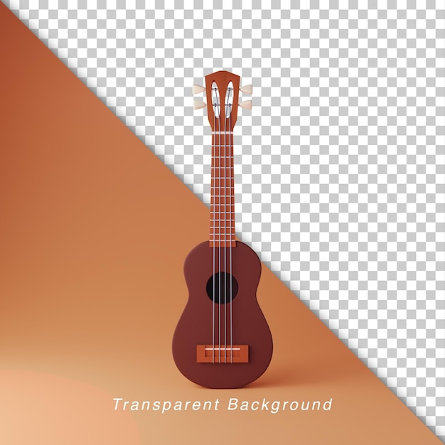 PSD 3d-illustration ukulele-gitarre sommerreise