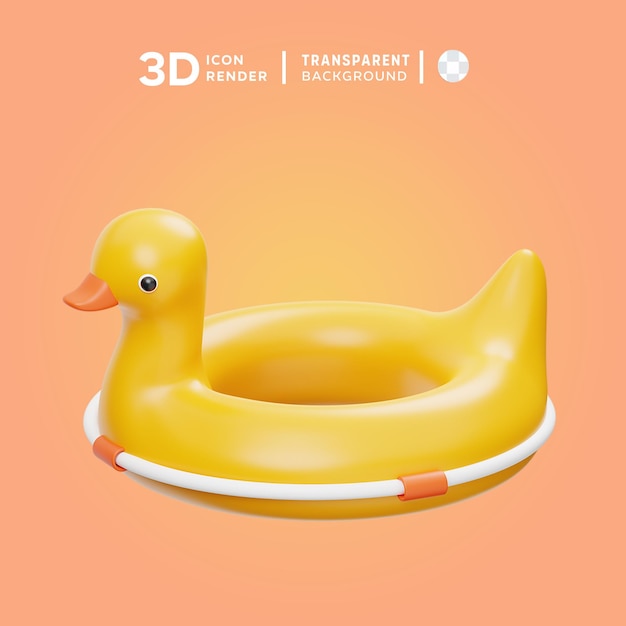 PSD 3d-illustration von psd duck swim ring