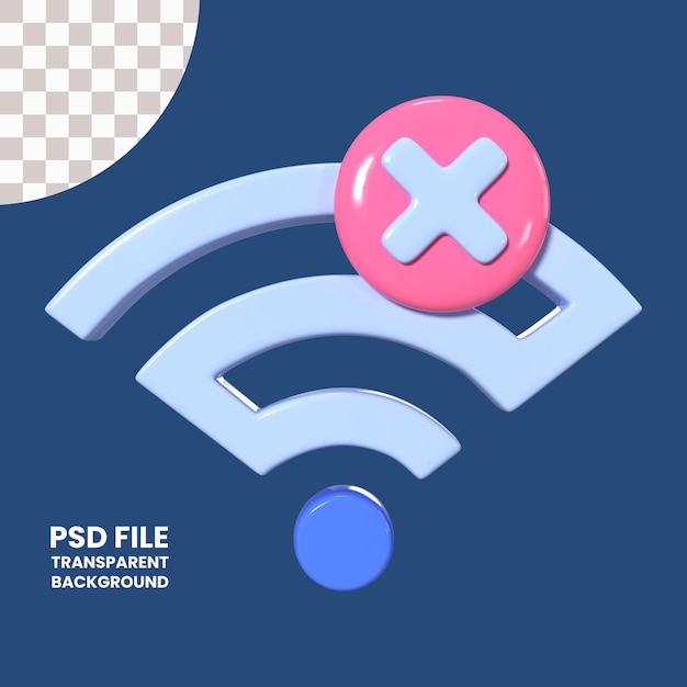 PSD 3d-illustrations-symbol mit wifi-abspannung