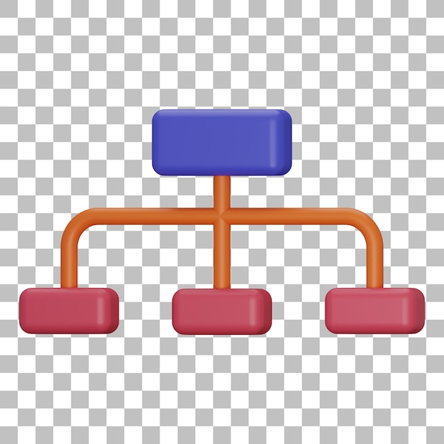 PSD 3d isolierte darstellung des hierarchiesymbols psd