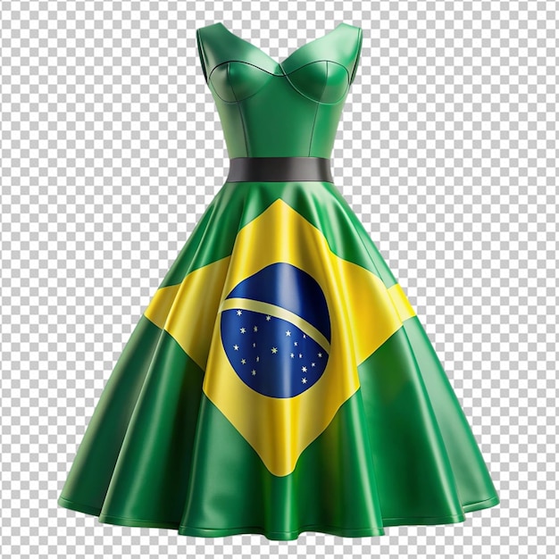 PSD 3d-kleidungsdesign mit brasilianischer flagge png