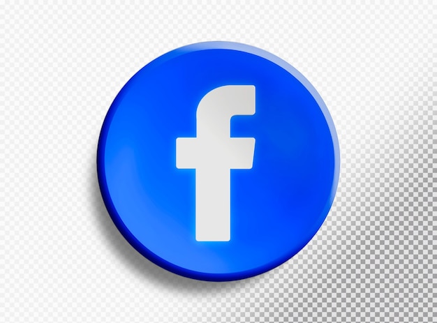 PSD 3d-kreis mit isoliertem facebook-logo auf transparentem hintergrund