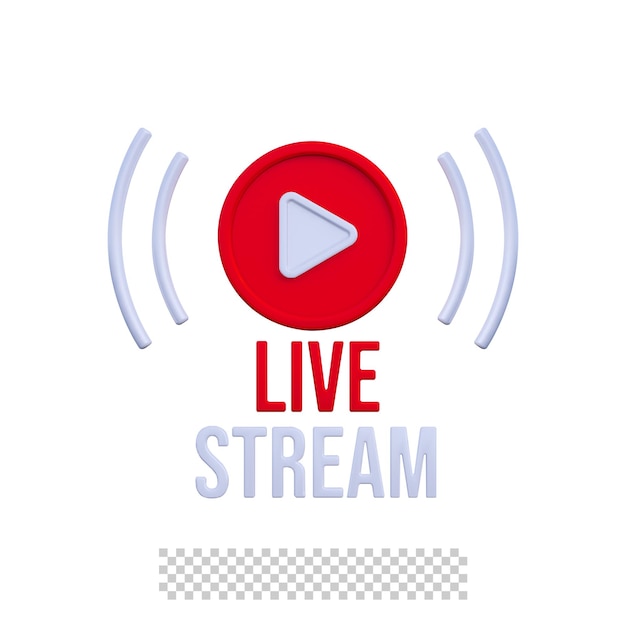 PSD 3d-live-streaming-symbol isoliert