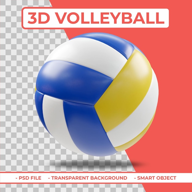 3D realistische Volleyball 3D-Rendering isoliert