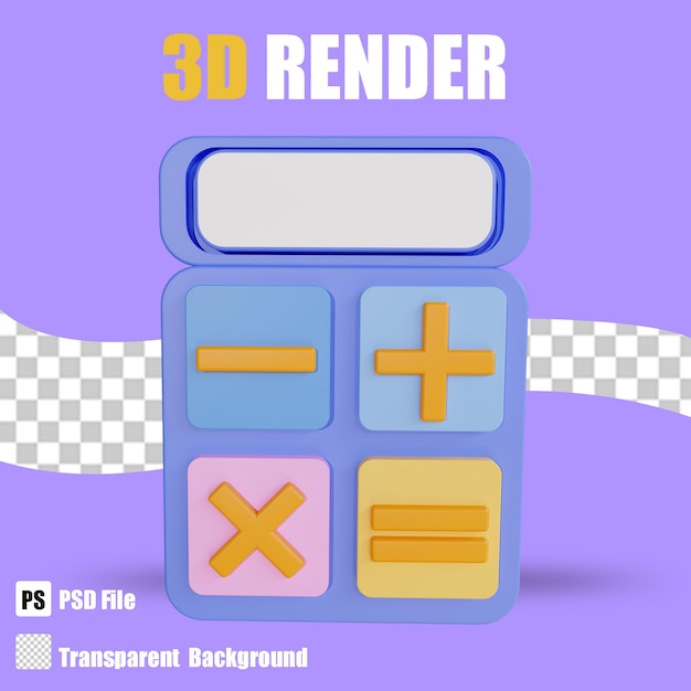 PSD 3d-render-business-rechner 4 mit transparentem hintergrund