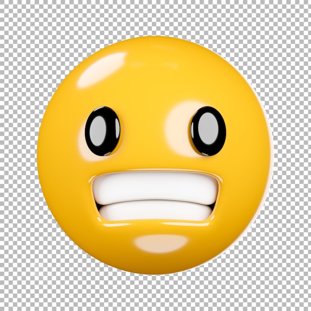 3D render de emoji ou emoticon com fundo transparente, traçado de recorte.