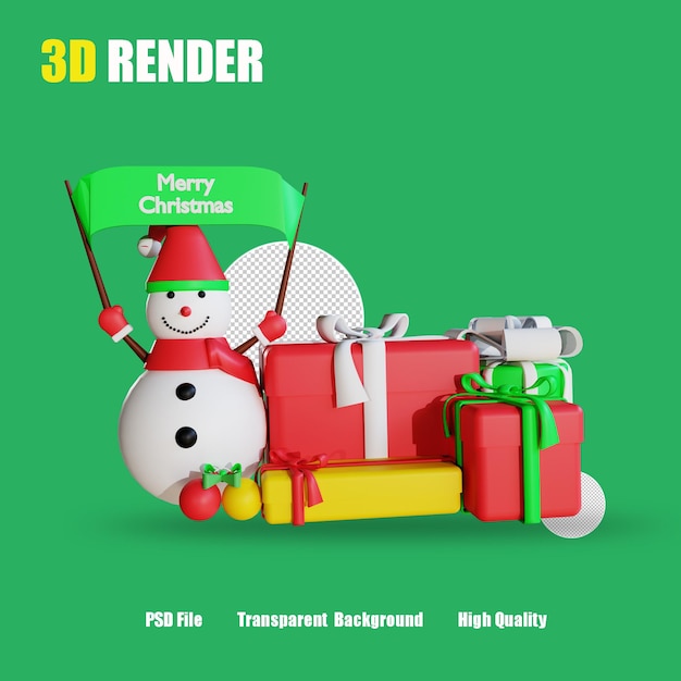 3D-RENDER-SYMBOL SCHNEEMANN 3 WEIHNACHTEN