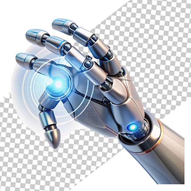 PSD 3d-rendering-metall-cyborg-arm isoliert auf weiß