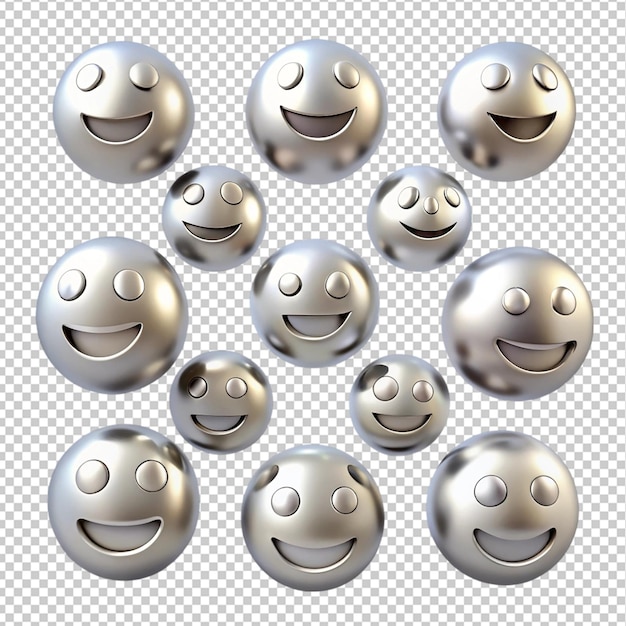 PSD 3d-rendering von smiley-aufkleber in verschiedenen stilen