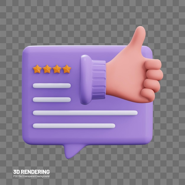 PSD 3d rétroaction positive ou avis et note du client